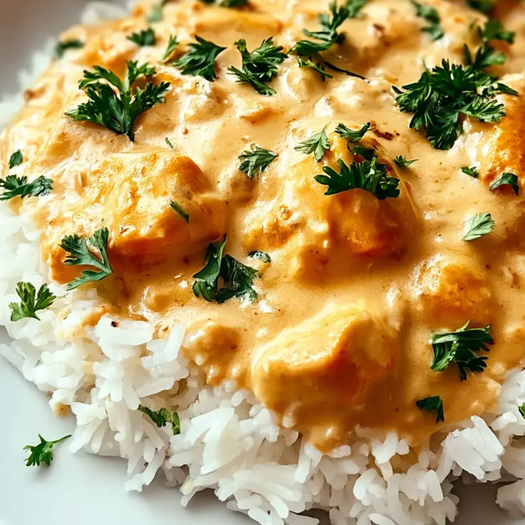 A plate of rice with a creamy sauce.