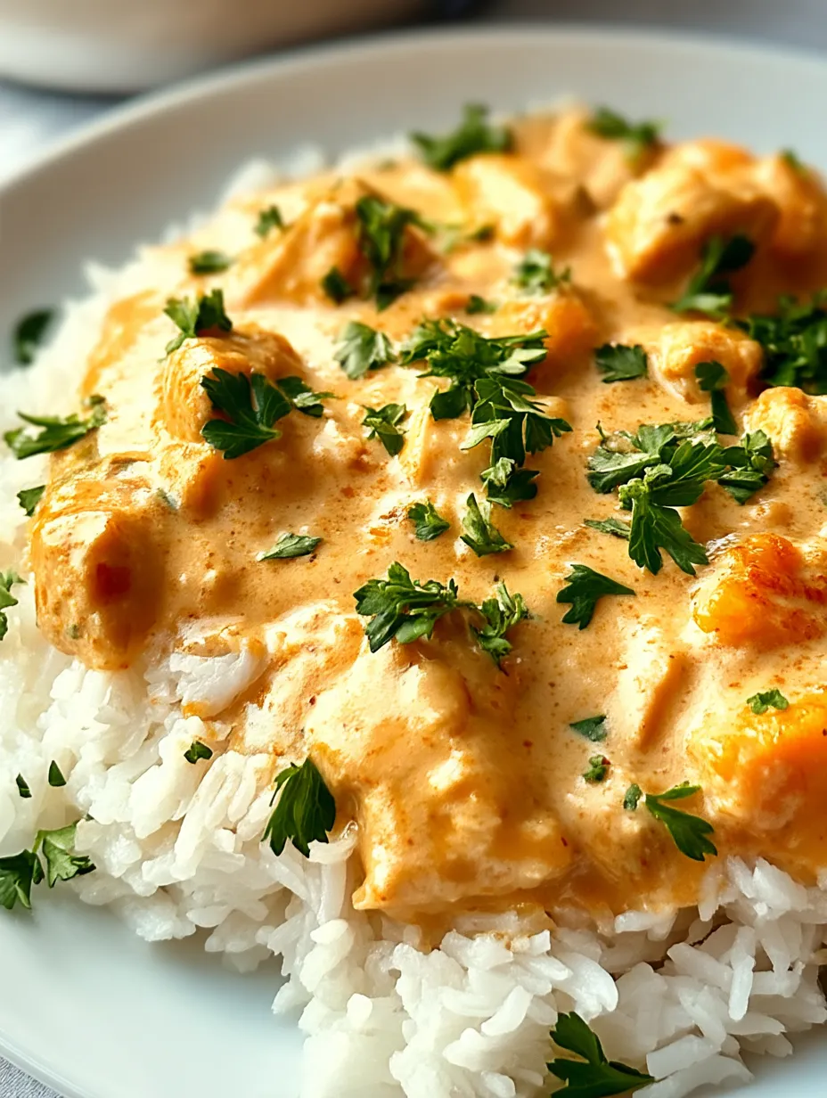 A plate of rice with a white sauce and green herbs on top.