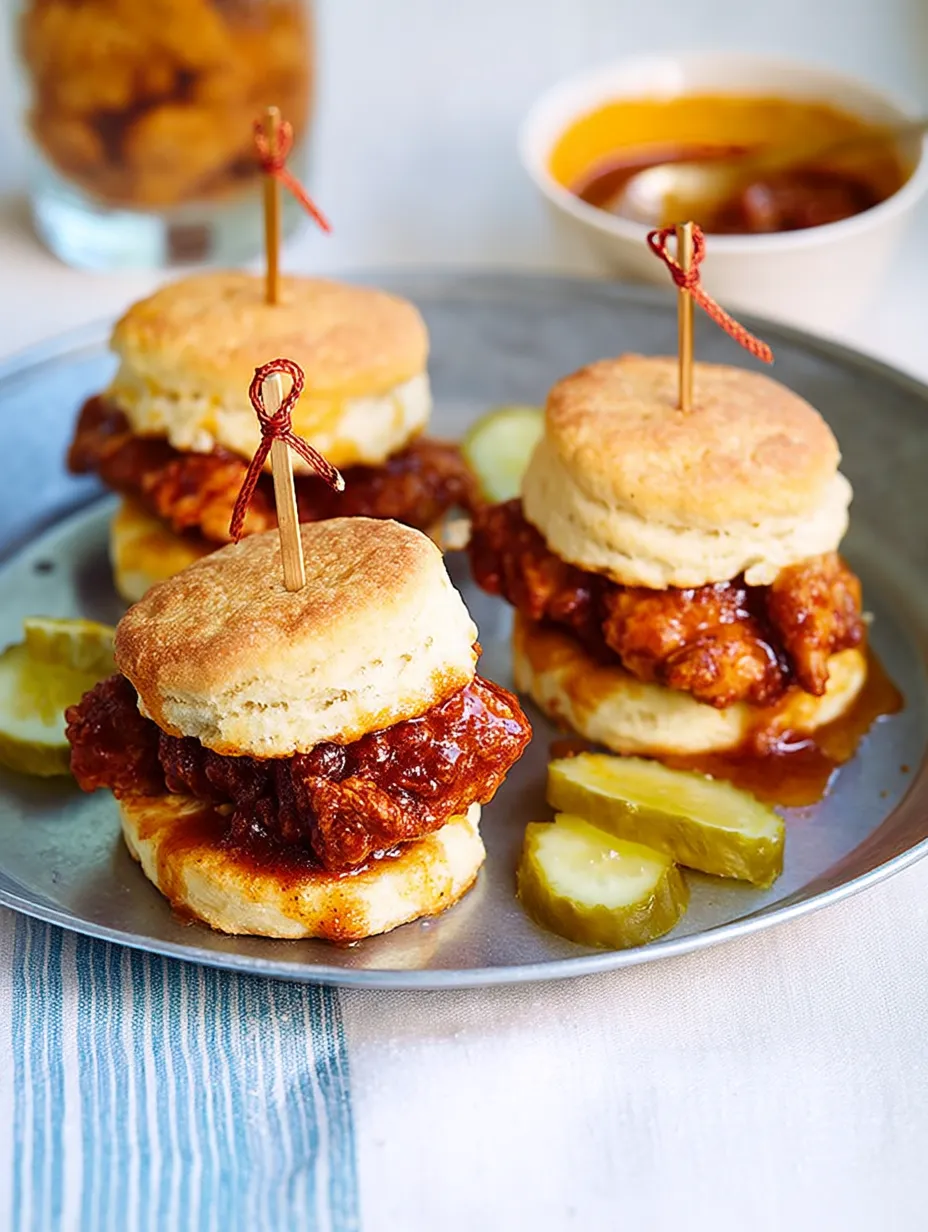 A plate of sandwiches with pickles and sauce.