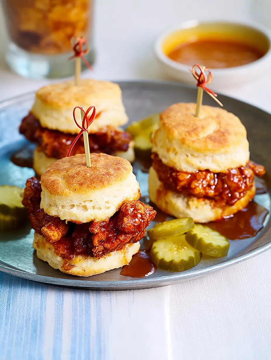 A plate of food with a pickle and a biscuit.