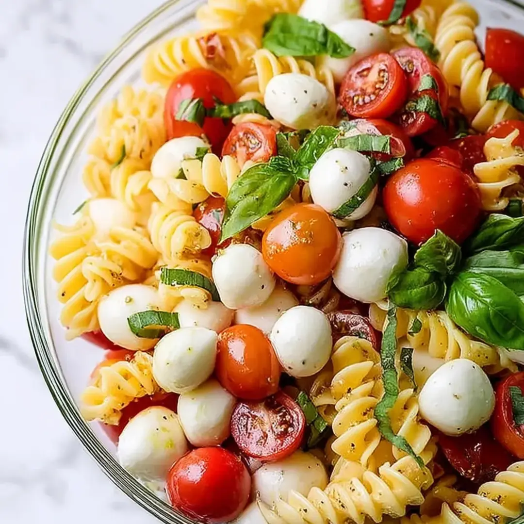A bowl of pasta with tomatoes and cheese.
