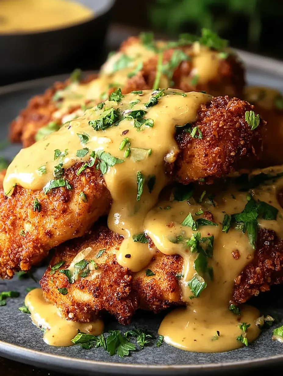 A plate of chicken with sauce on it.