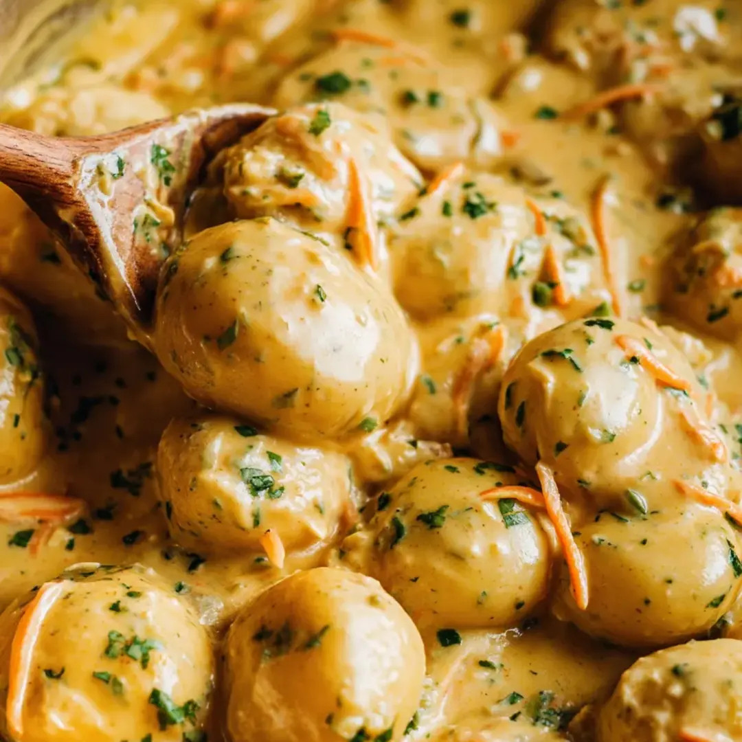 A spoon is in a bowl of food.