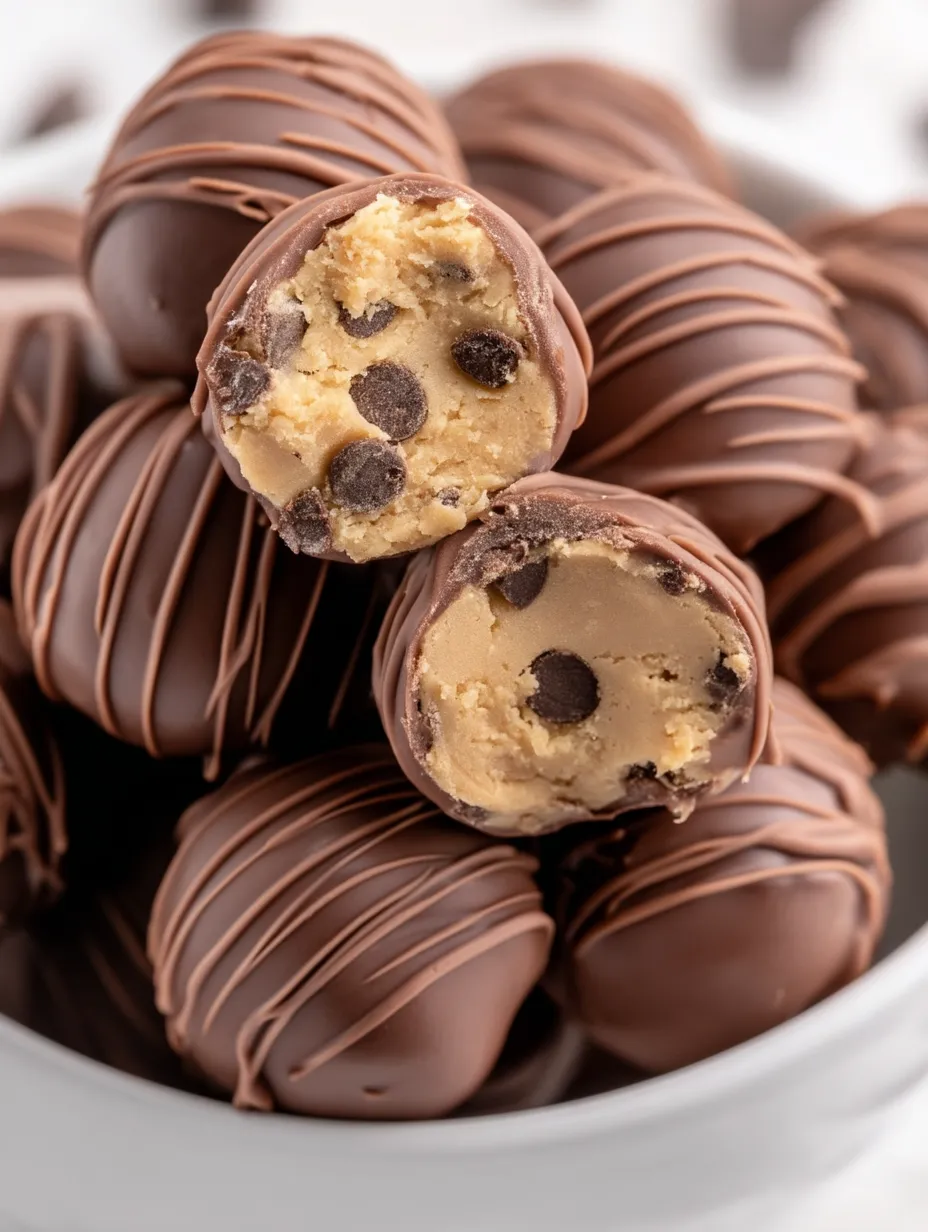 Chocolate candies with peanut butter filling.