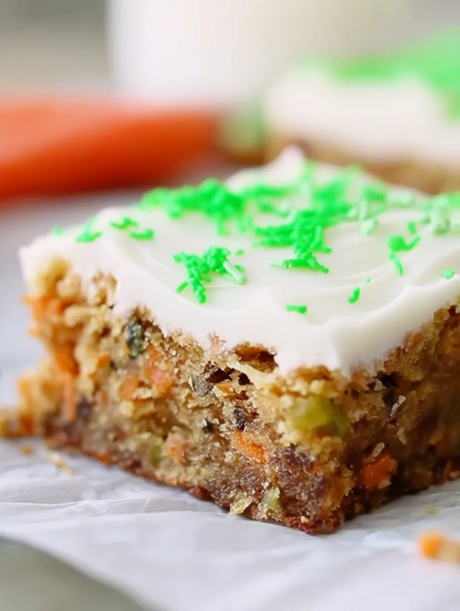 A slice of carrot cake with green frosting.