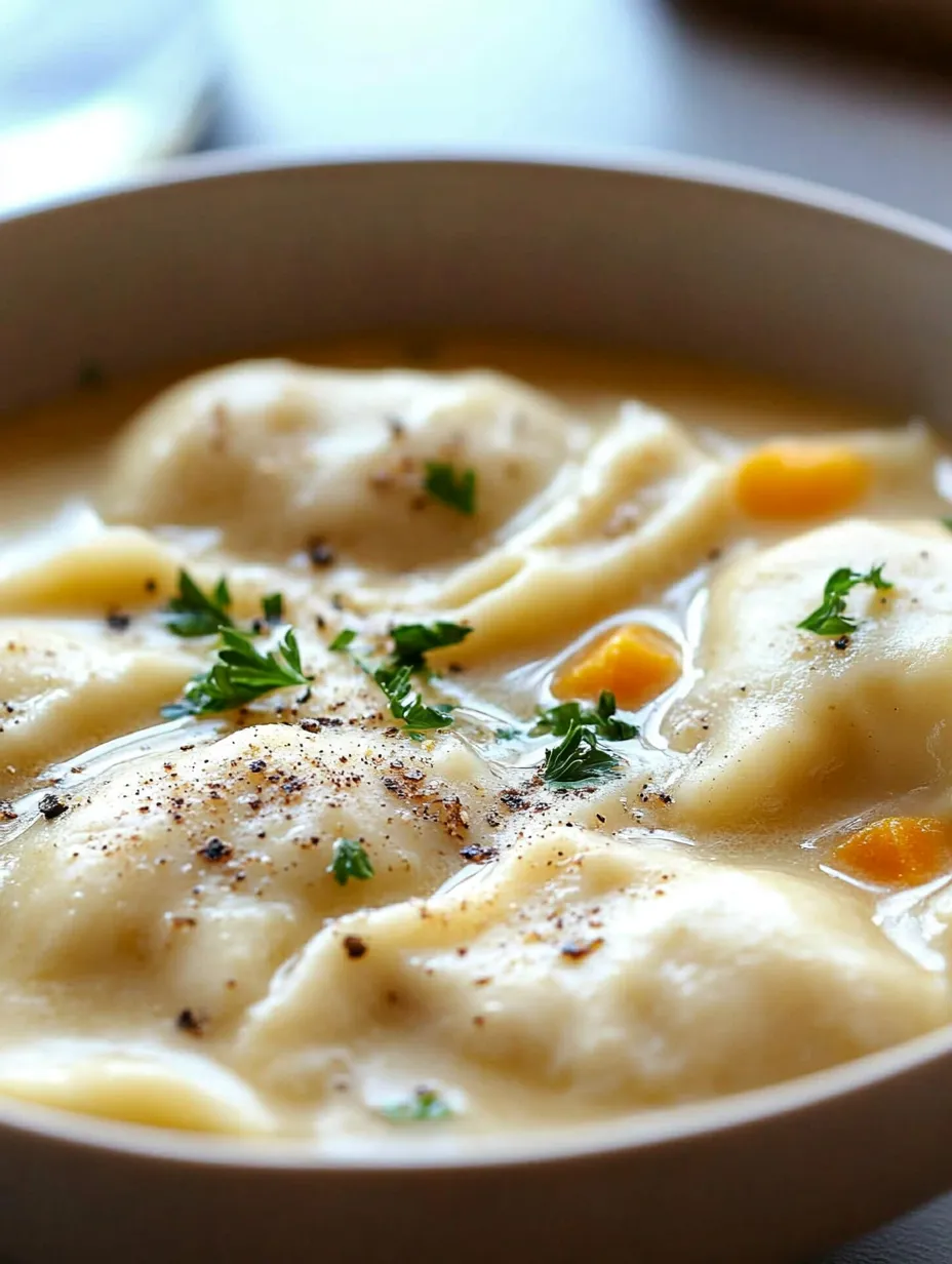 A bowl of soup with a piece of food in it.