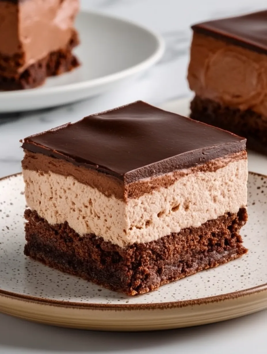 A slice of chocolate cake on a plate.