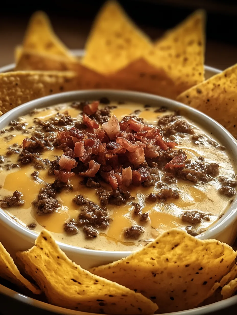 A bowl of chili with bacon and chips.