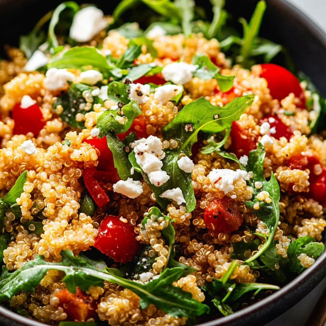 A bowl of quinoa with veggies and cheese.