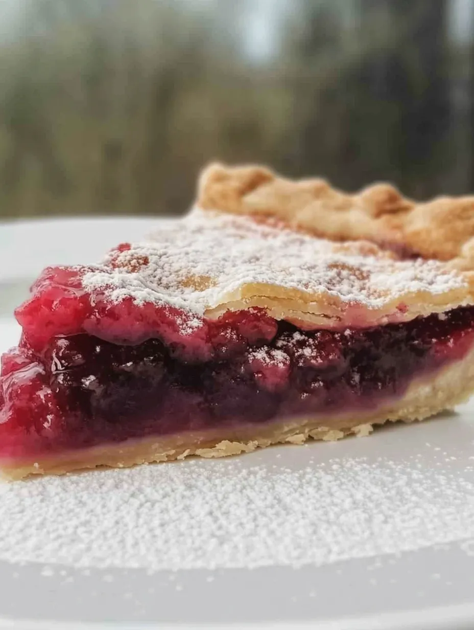A slice of pie with berries on top.