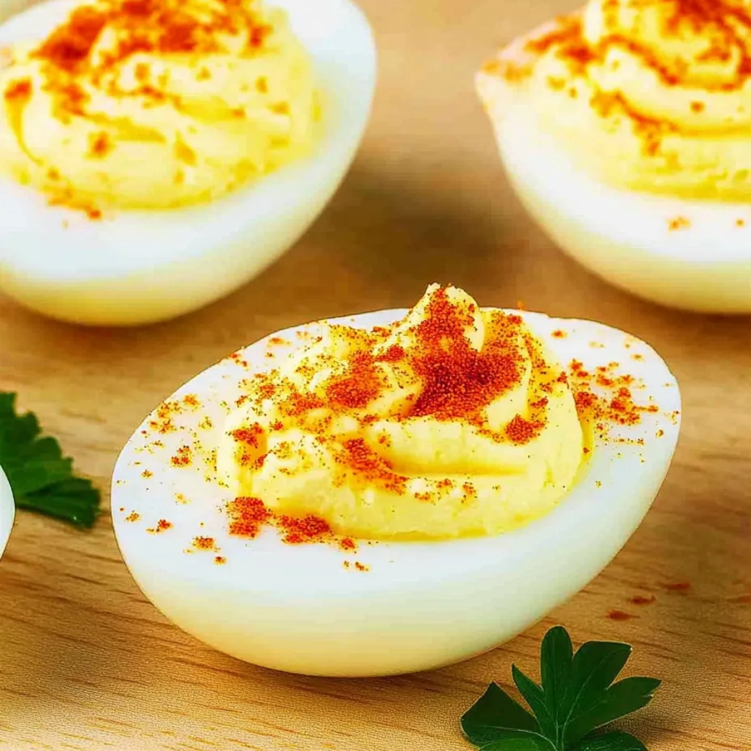 A close up of a hard boiled egg with a spoonful of butter and seasoning.