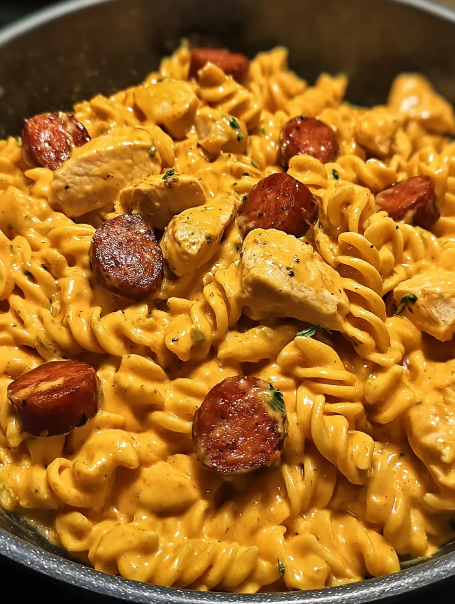 A bowl of pasta with meat and vegetables.