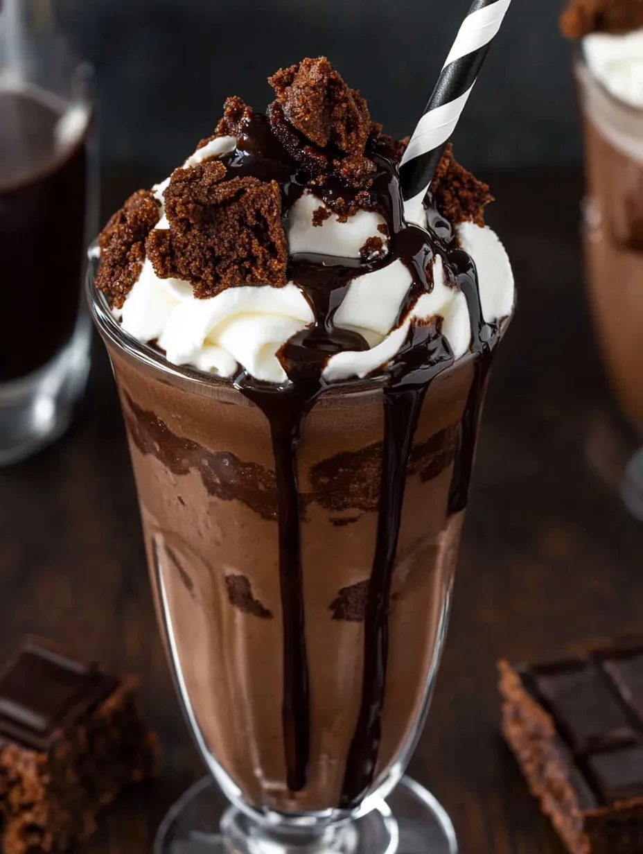 A glass of chocolate milk with whipped cream.