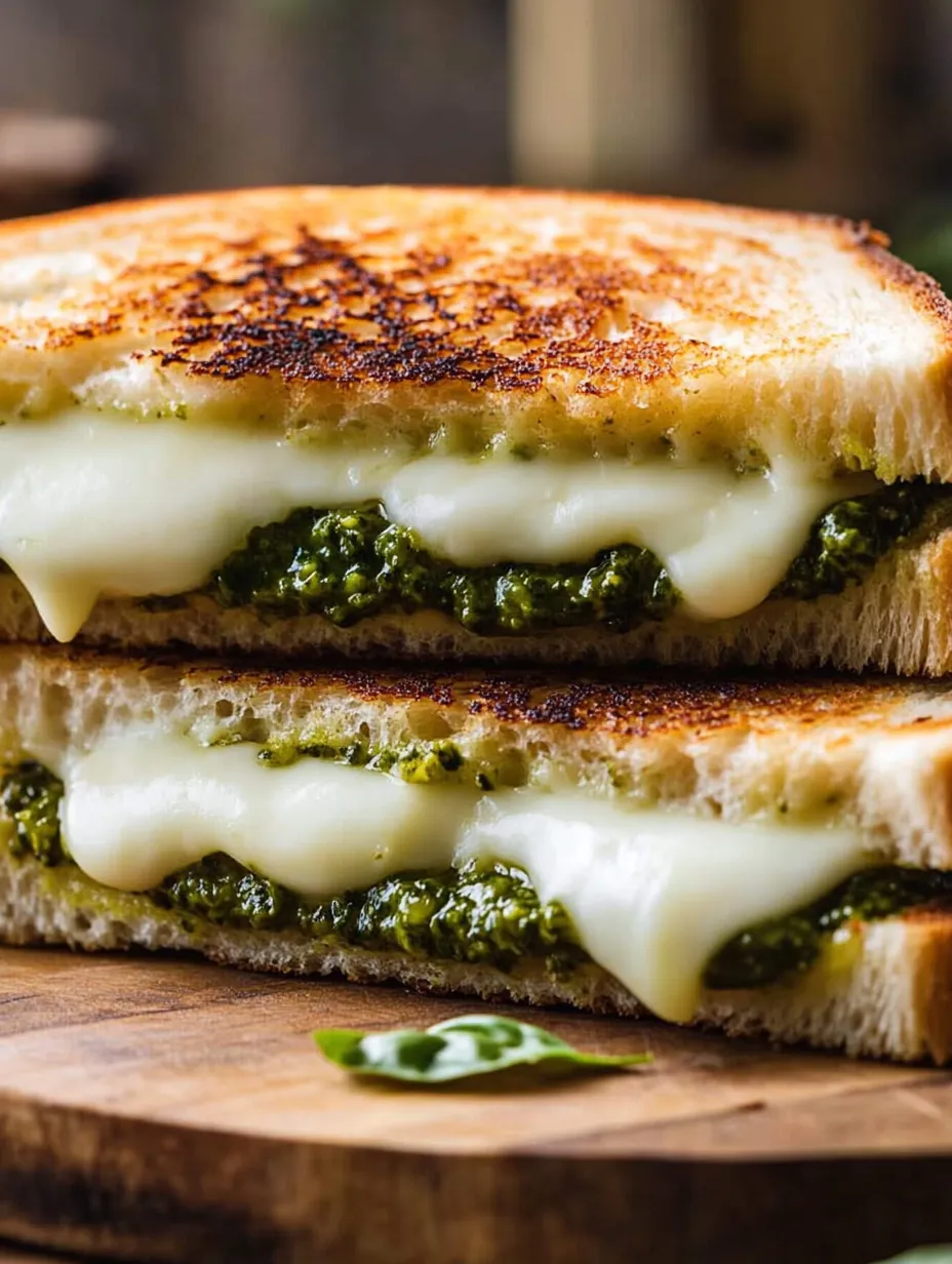 A sandwich with cheese and spinach on it.