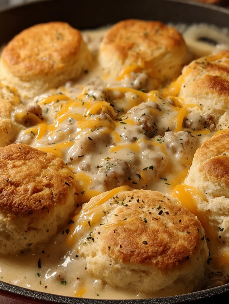 Easy Biscuits Gravy Hashbrown Casserole