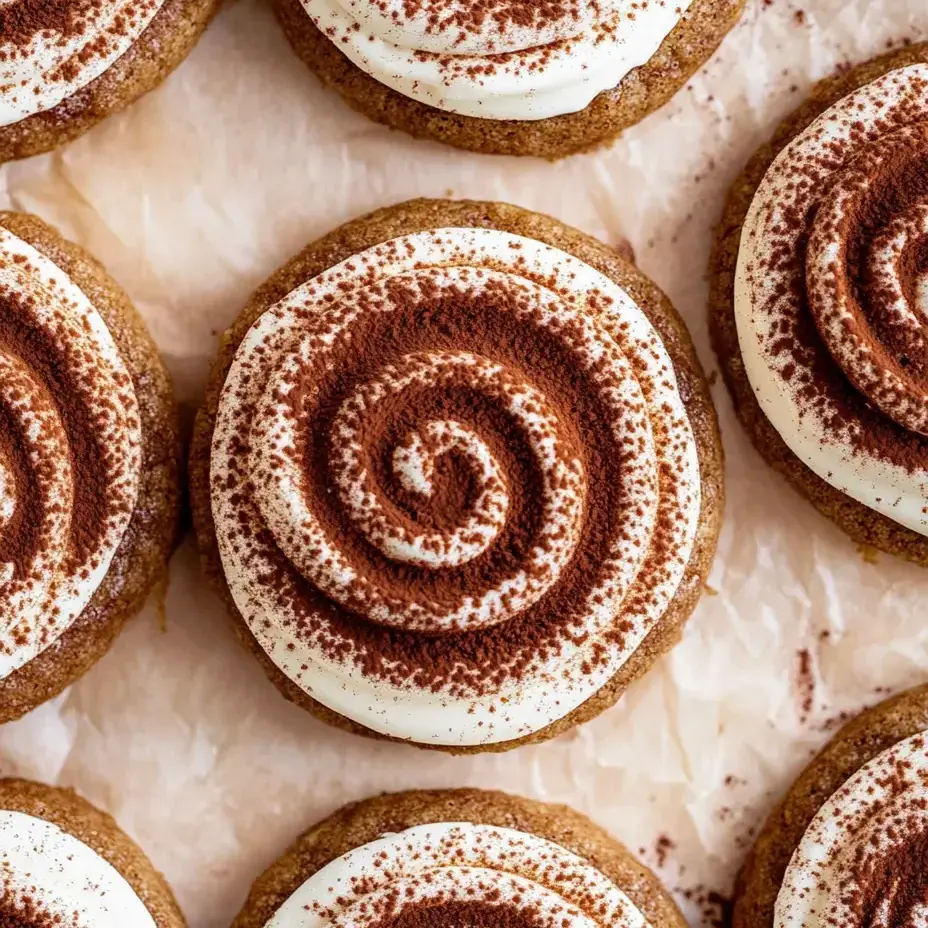 A close up of a chocolate swirl dessert.