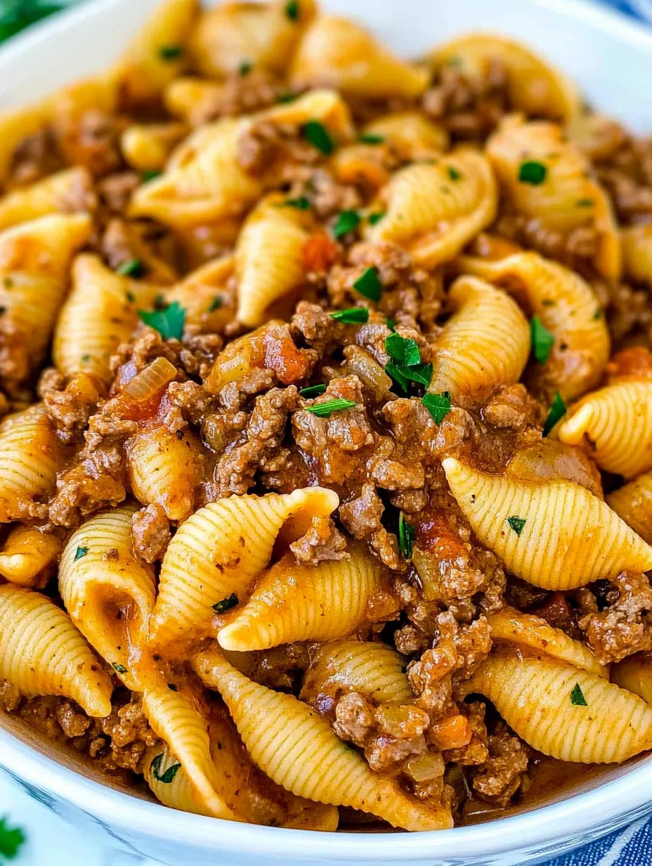 A bowl of pasta with meat and vegetables.