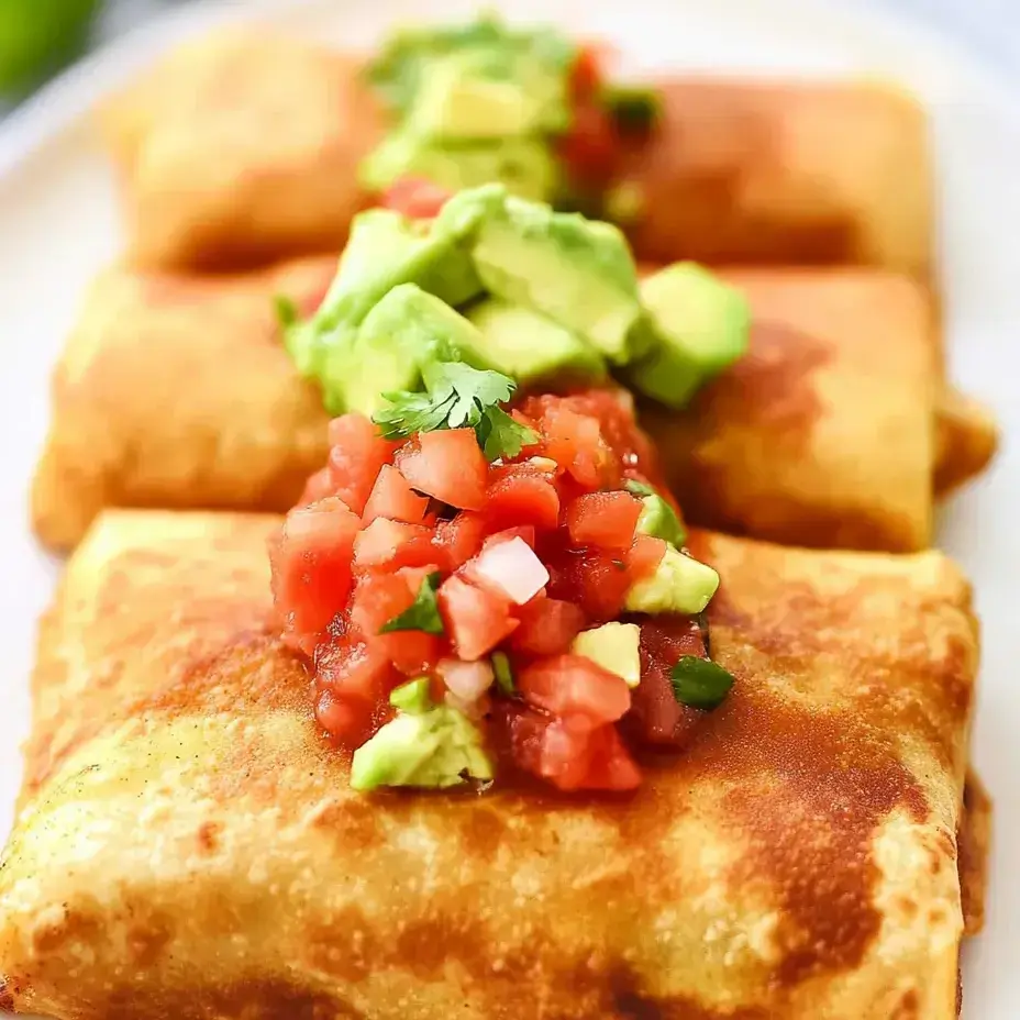 A plate of food with salsa on top.