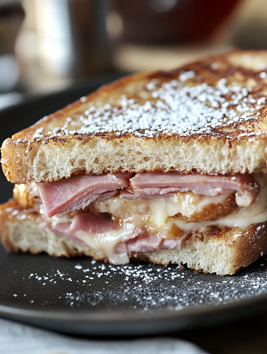 A sandwich with ham and cheese on a plate.