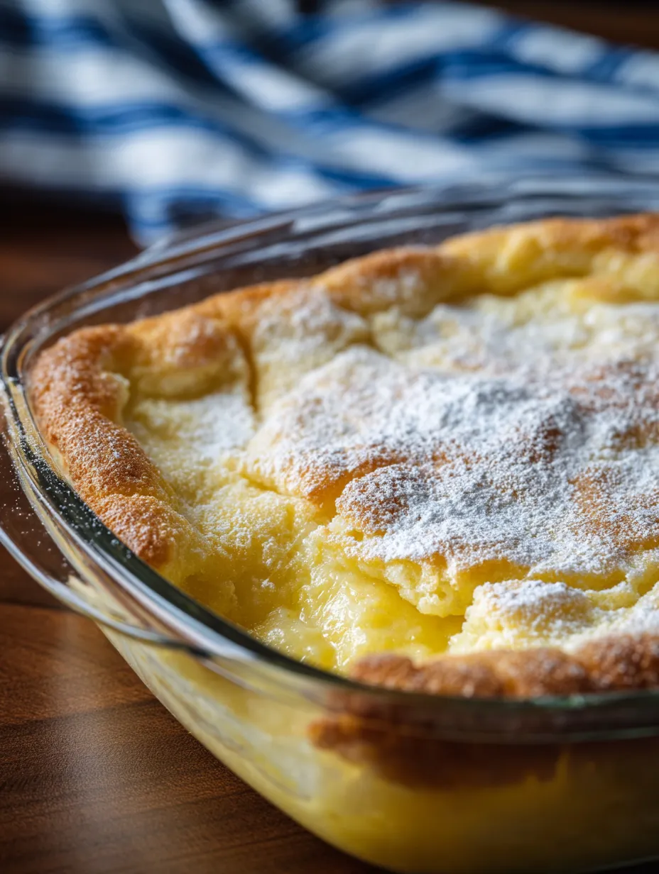 A pie with powdered sugar on top.