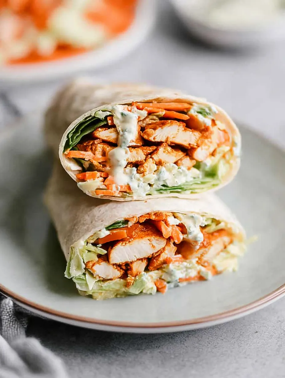 A chicken wrap on a plate.