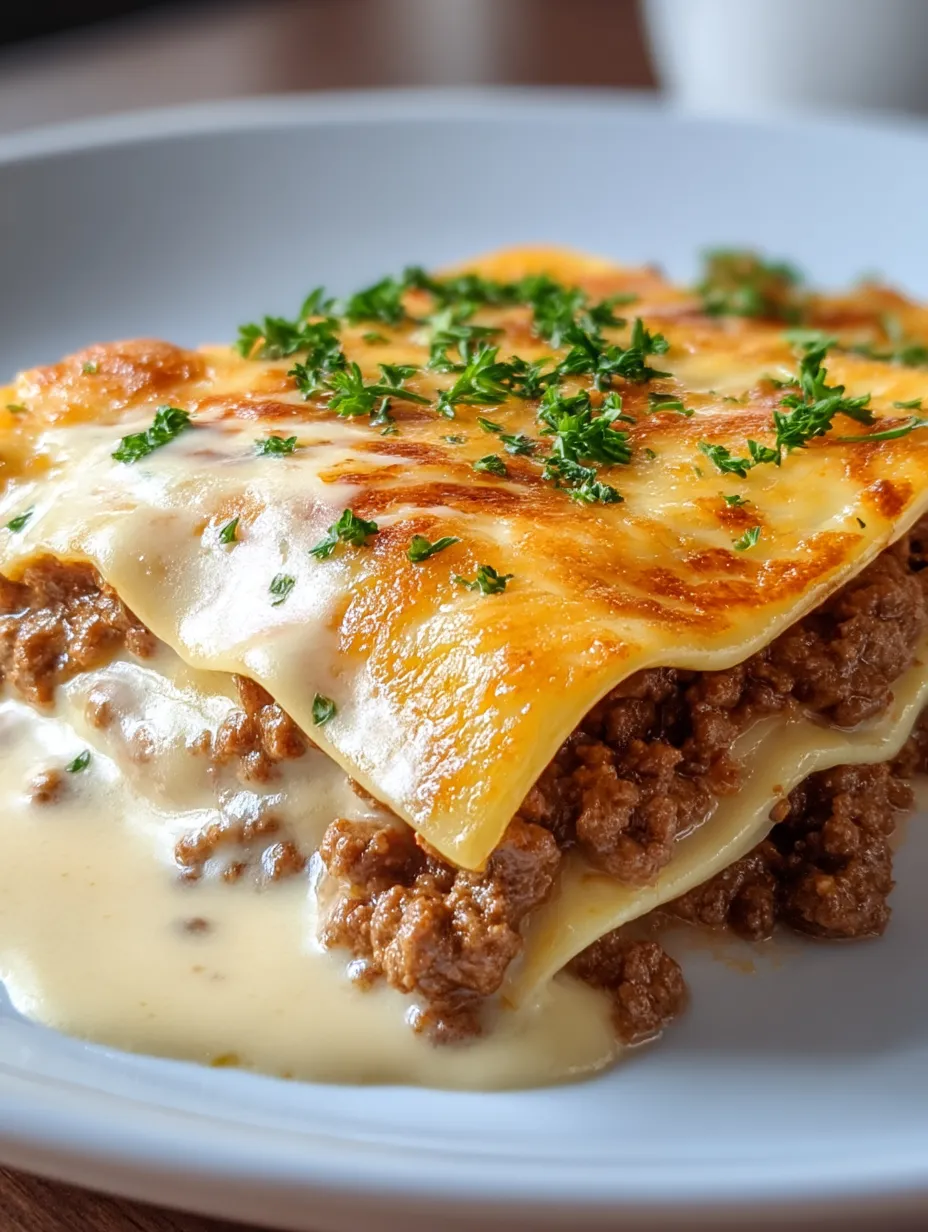 A tasty dish covered with creamy white sauce.