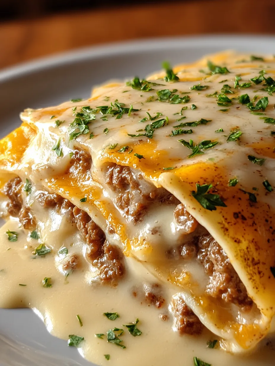 A mouthwatering plate topped with creamy sauce.