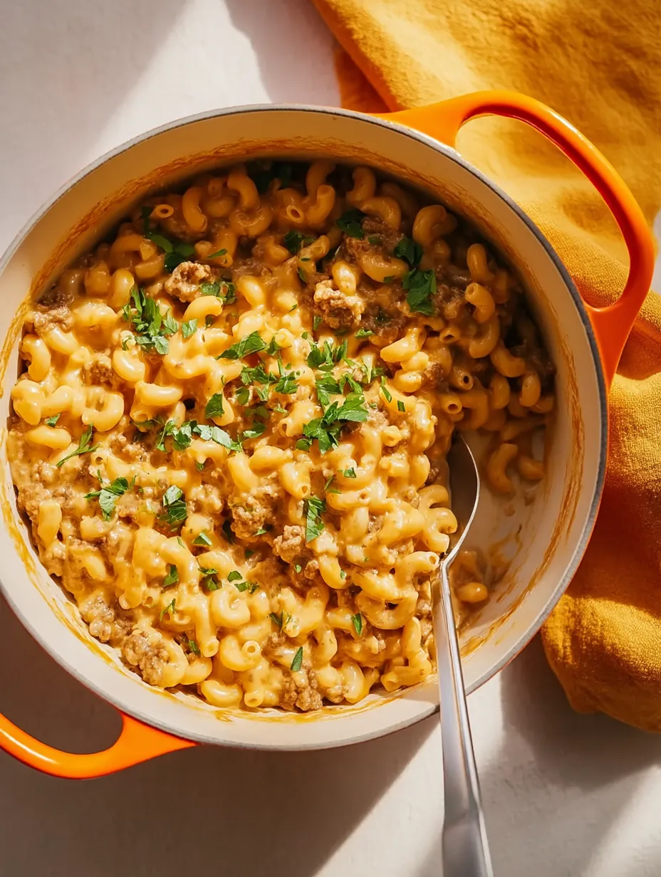 A bowl of macaroni and meat.
