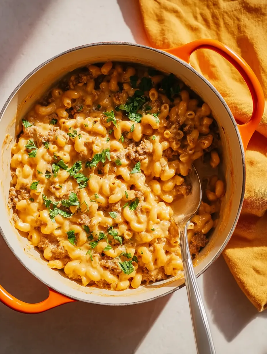A bowl of macaroni and meat.