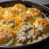 Biscuits Gravy Hashbrown Casserole