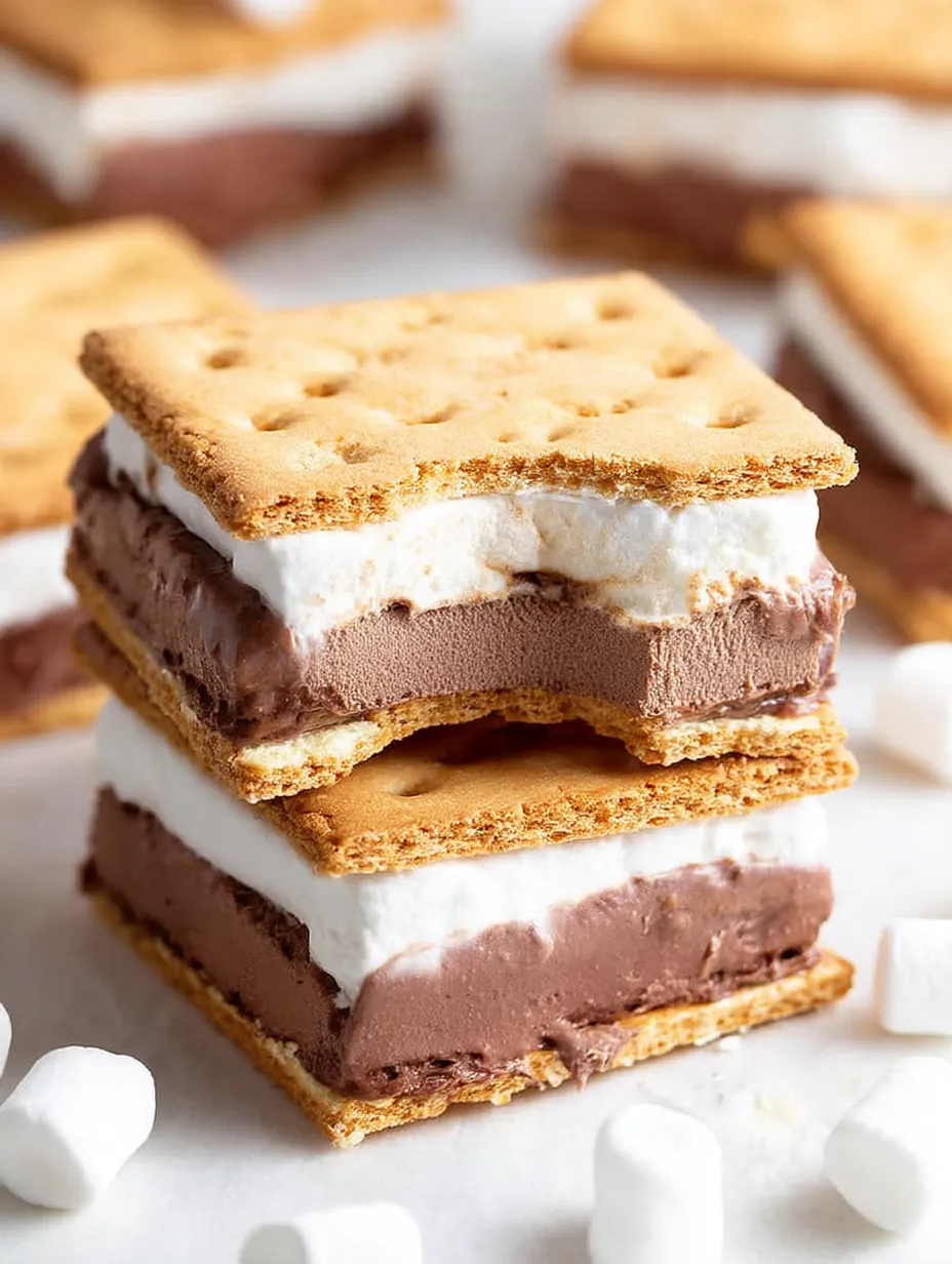 A stack of four s'mores.