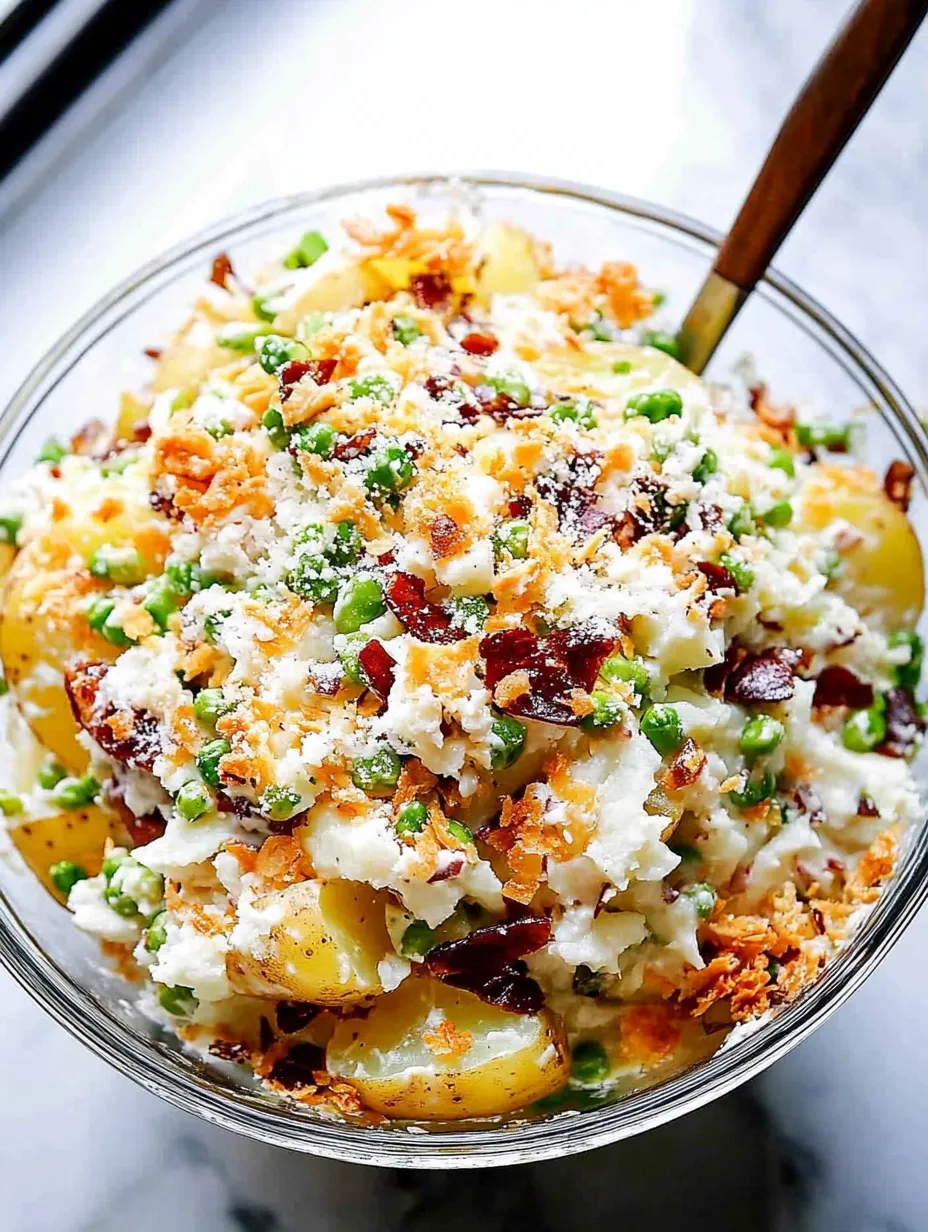 A bowl loaded with cheese and crispy bacon.