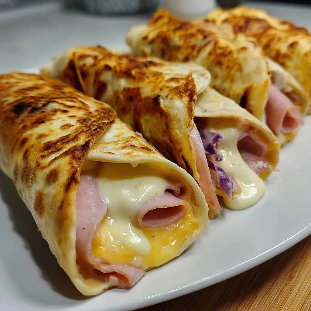 There’s a burrito and a sandwich on a plate, ready to eat.