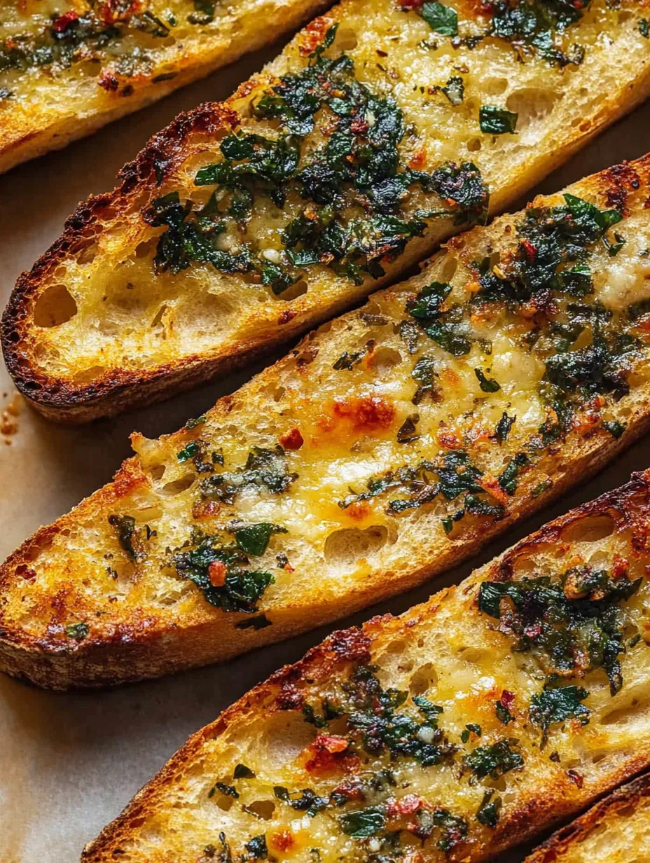 A piece of bread topped with chopped fresh herbs.