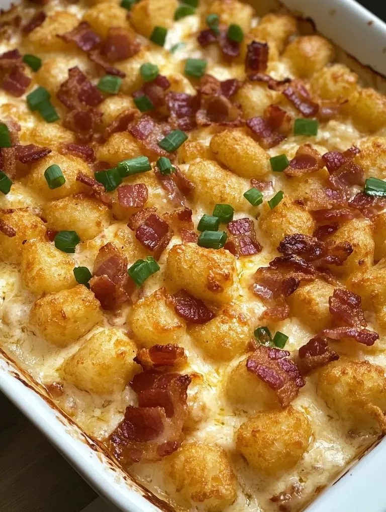 Loaded dish with bacon and melted cheese everywhere.