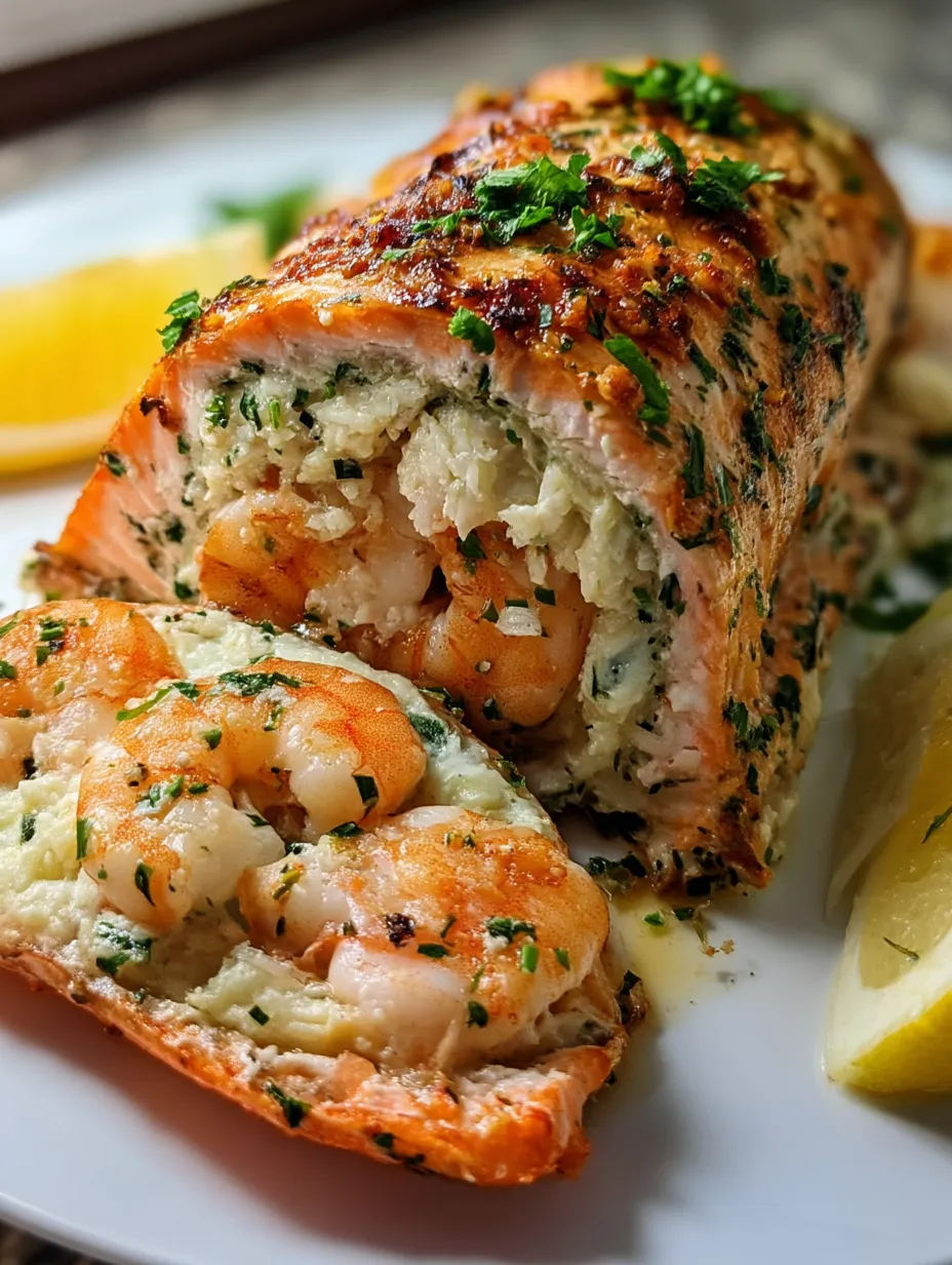 A fillet of salmon served with a lemon wedge.