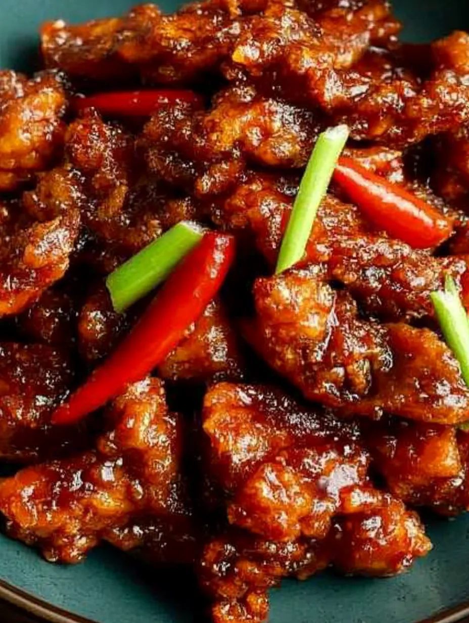 A plate with golden chicken strips and pops of peppers, piled high.