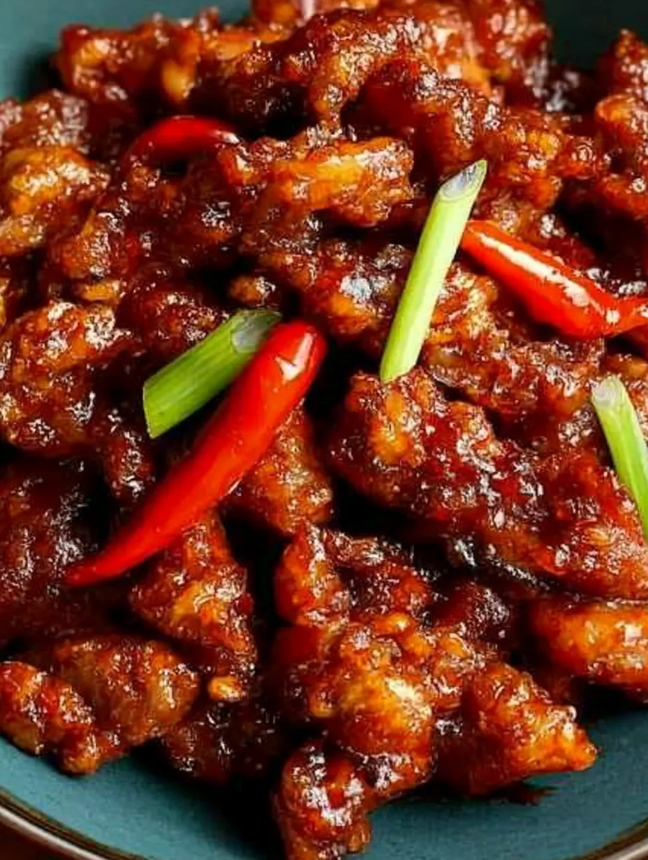 A heaping plate of sizzling meat under a pepper slice.
