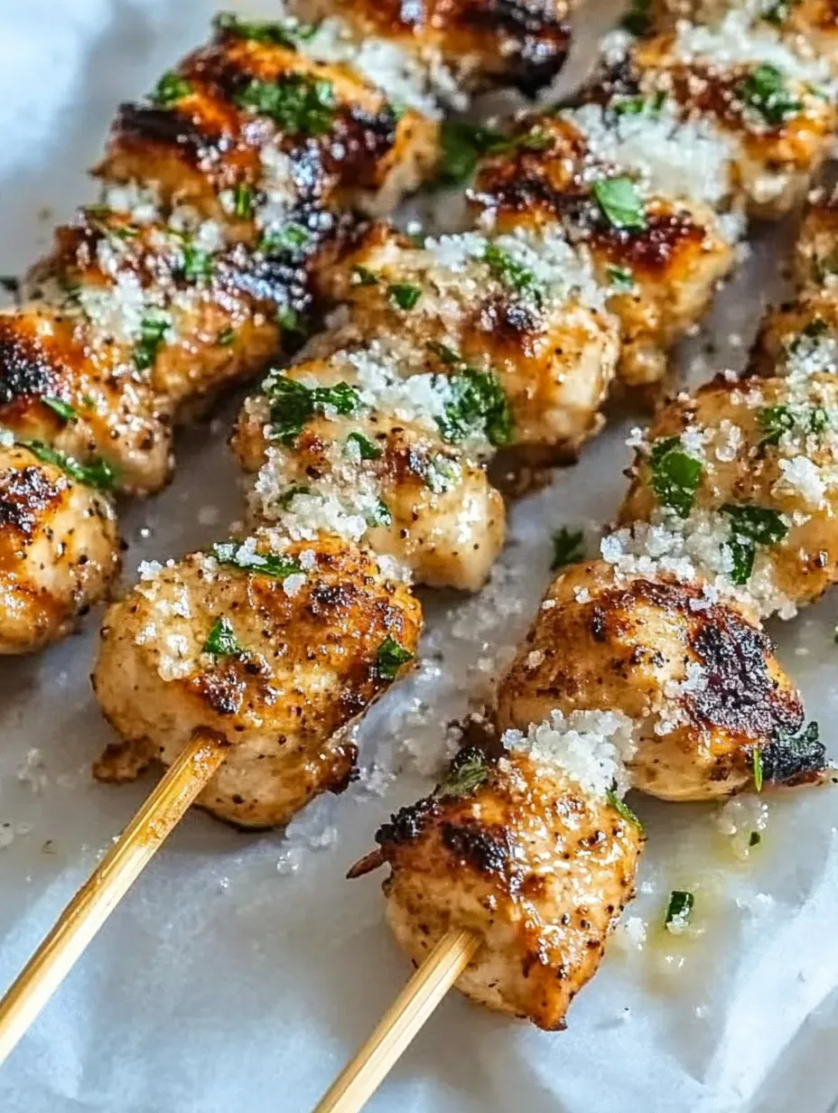 Skewers of meat with seasoning.