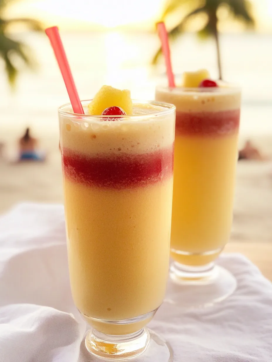 Two glasses filled with pineapple goodness.