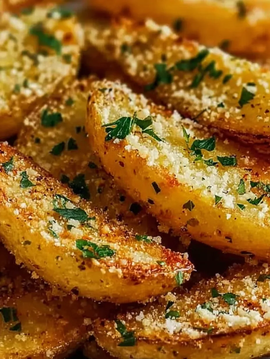 Golden fries topped with fresh green herbs.