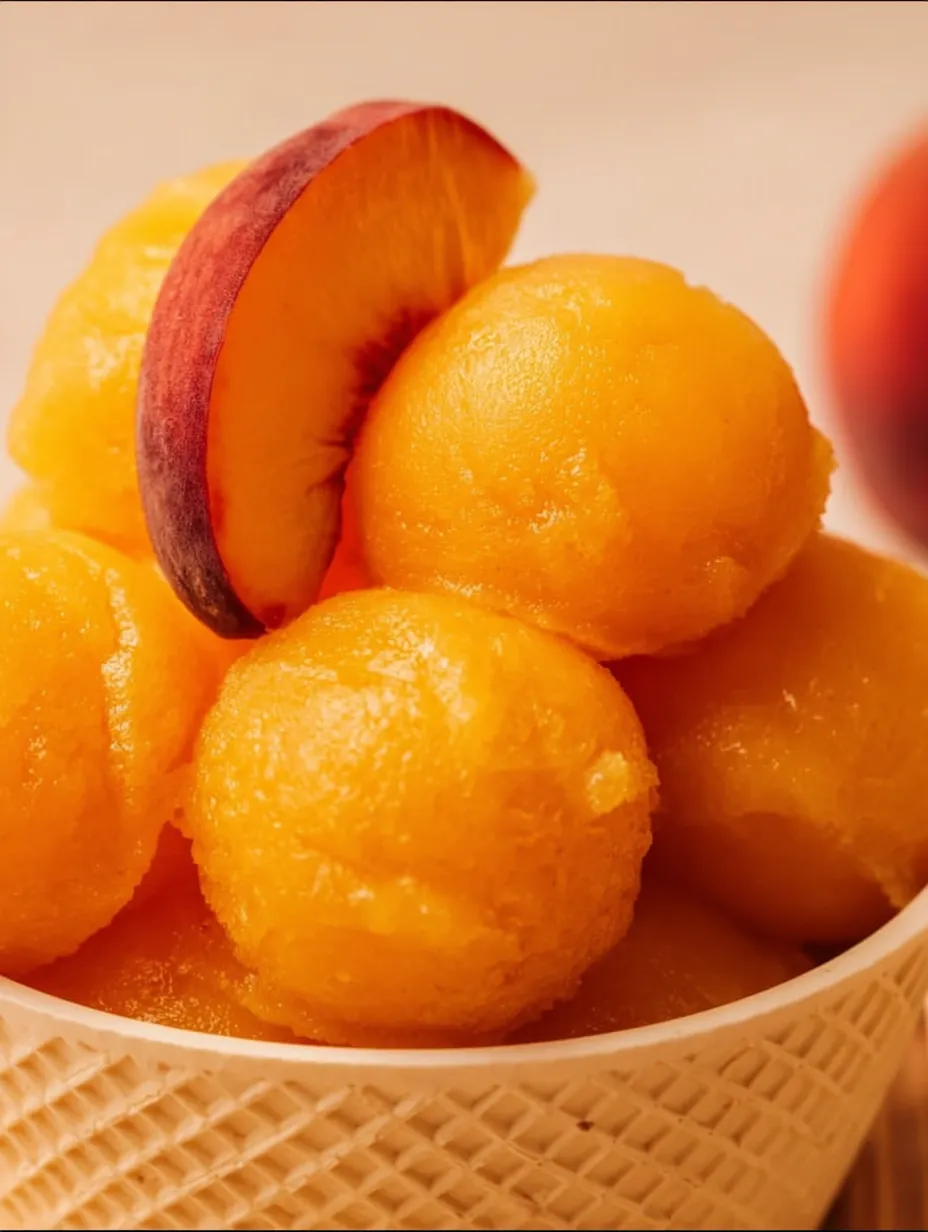 Fruit bowl with peach halves.