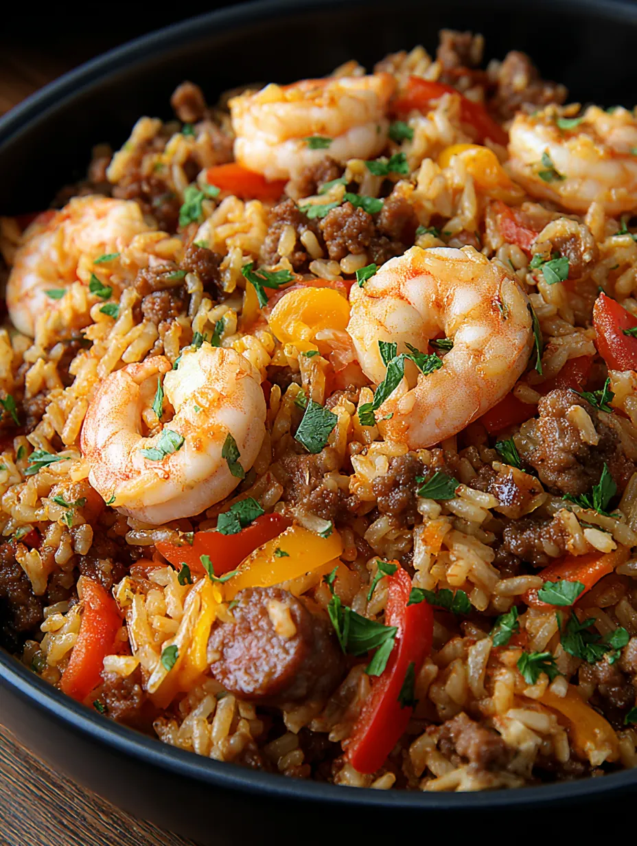 A bowl with shrimp and fluffy rice bursting with colors.