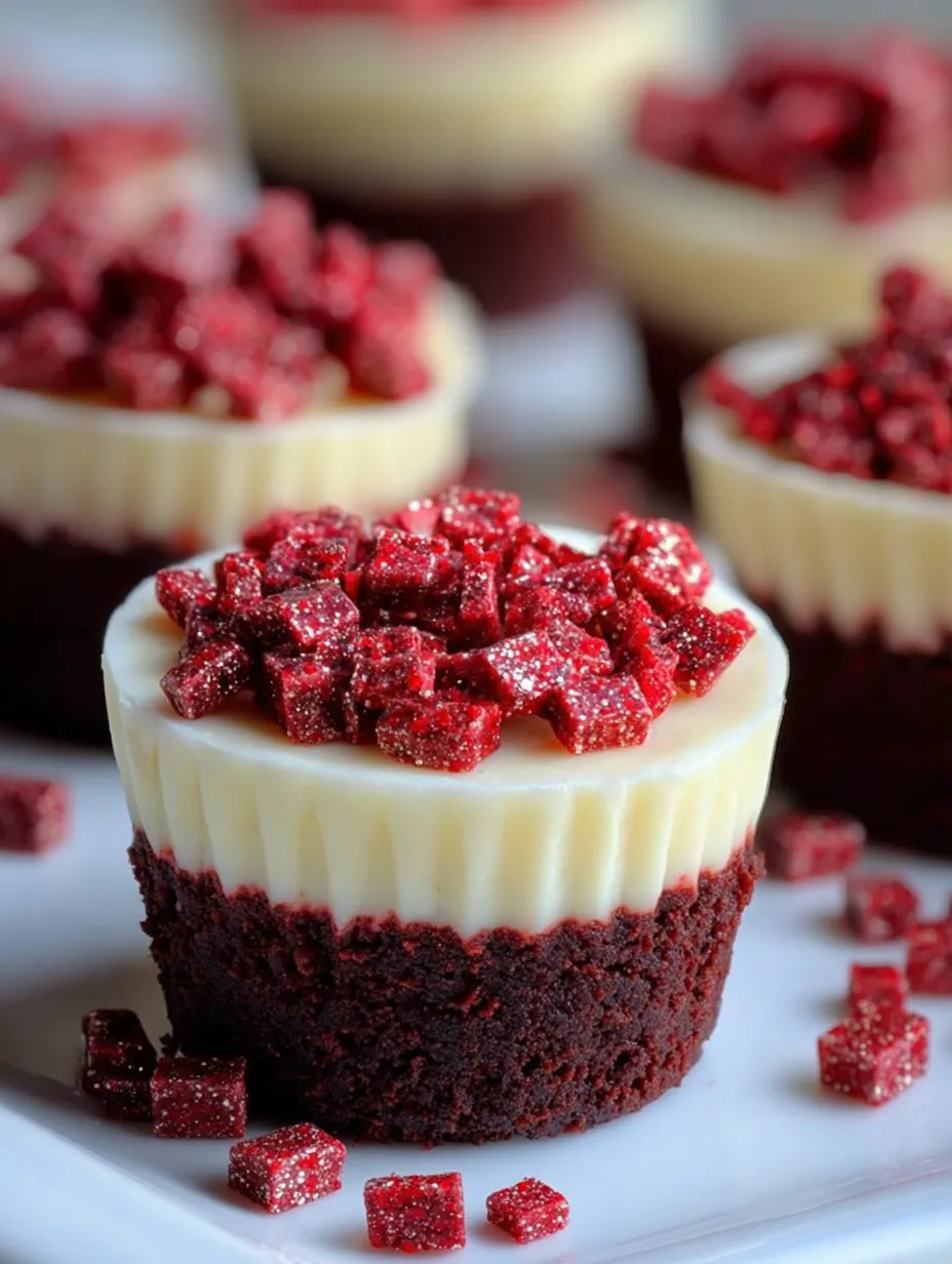 Cupcake topped with red jello and white frosting.