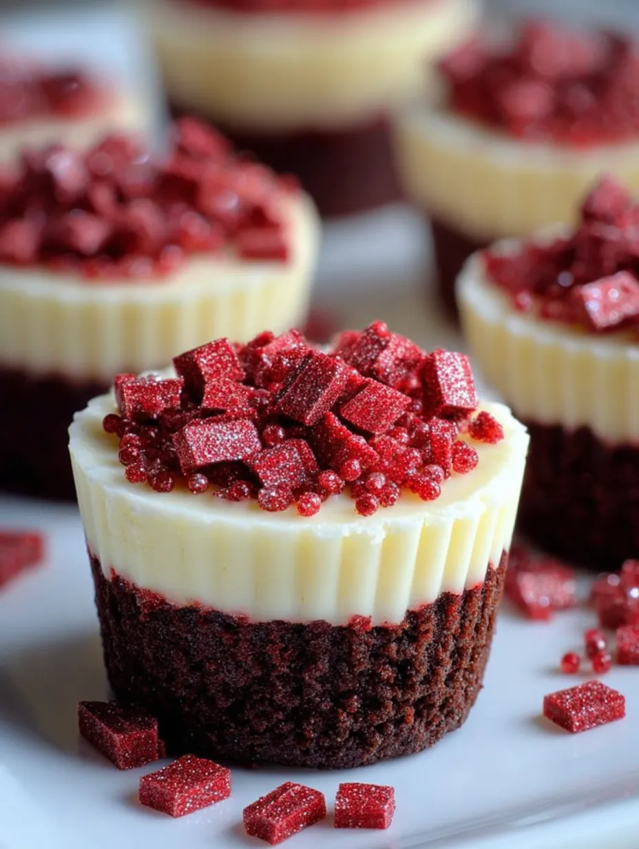 Cupcake topped with red jello and chocolate frosting.