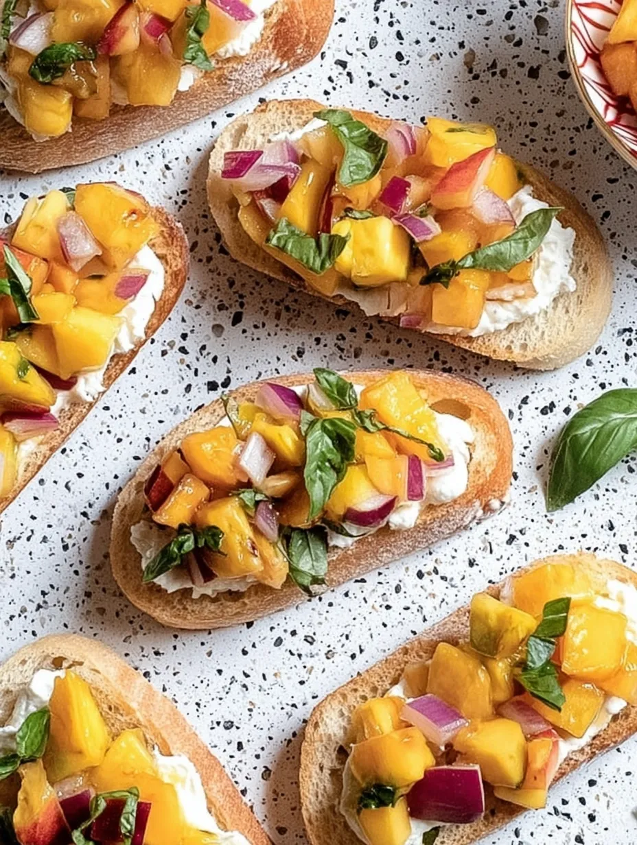 Slices of bread with fruit and greens on top.