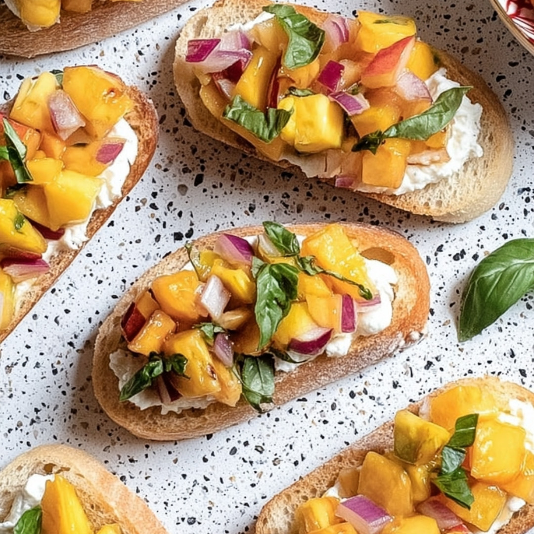 A plate of toast with fruit on top.