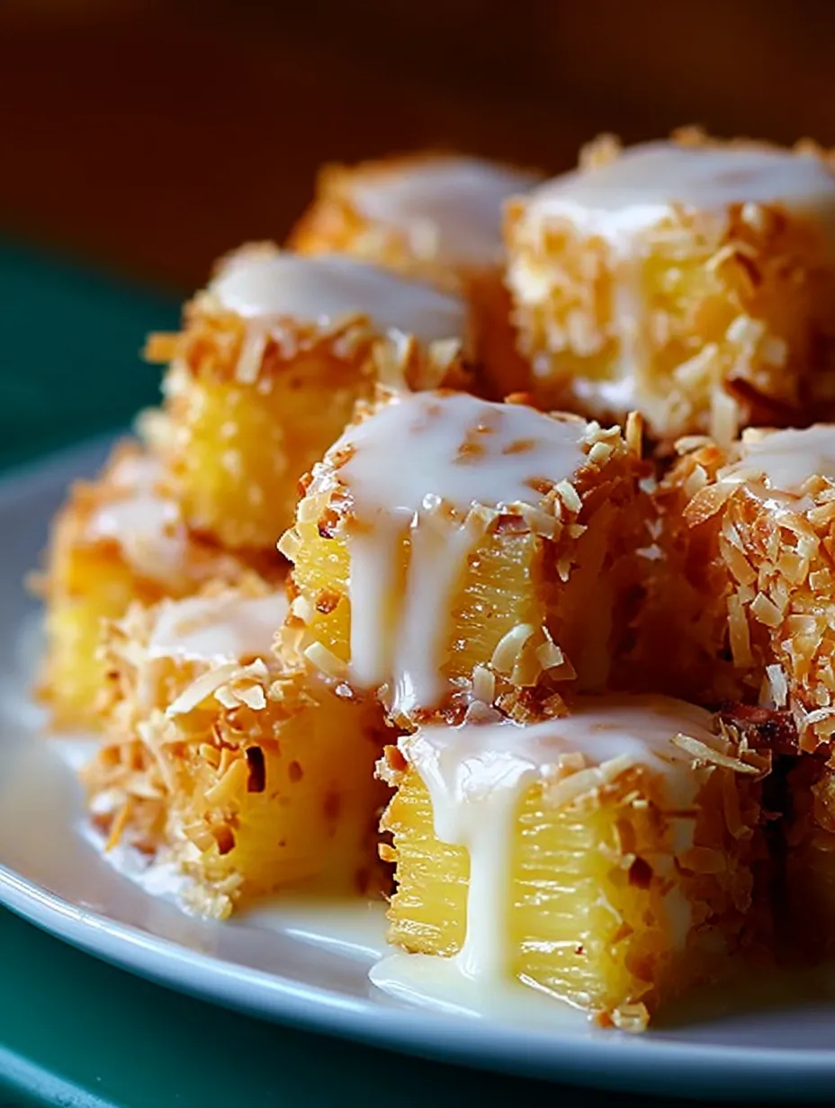 A plate of coconut cake with white icing.