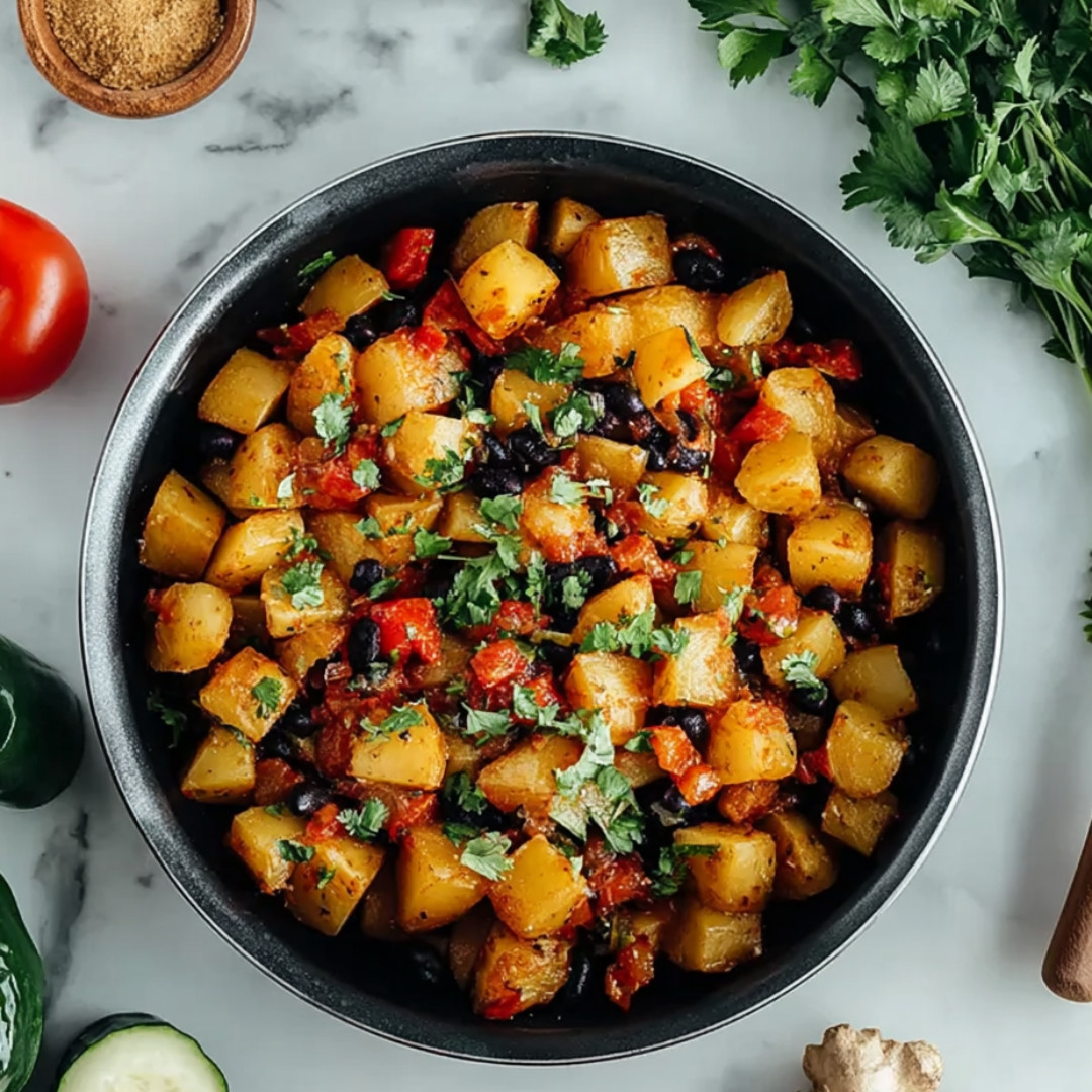A bowl of food with a spoon in it.