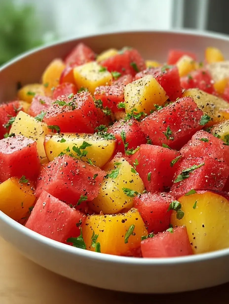 A bowl of watermelon slices.